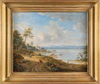 Ansicht vom Starnberger See mit Schloss Berg