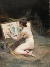 Kauernder weiblicher Akt (Die büßende Maria Magdalena)