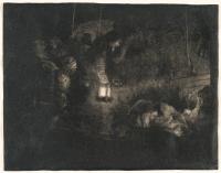 Die Anbetung der Hirten, bei Laternenschein