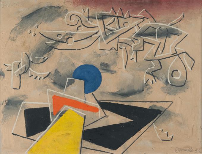 „Relief-Bild mit blauem Kreis“ (Relief picture with blue circle)