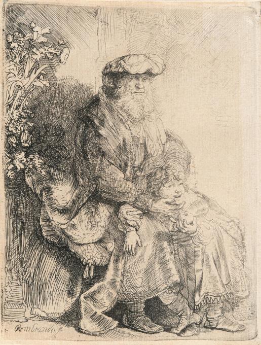 Abraham, Isaak liebkosend
