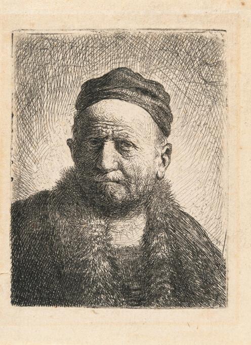 Männliches Brustbild mit Käppchen, von vorn (Rembrandts Vater?)