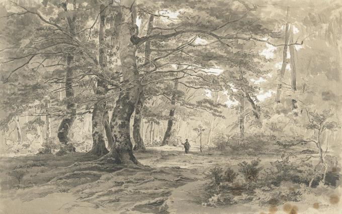 Waldlandschaft mit Jäger