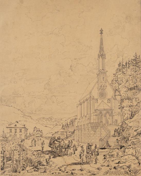 Die Ottokapelle in Kiefersfelden, im Hintergrund die Festung Kufstein