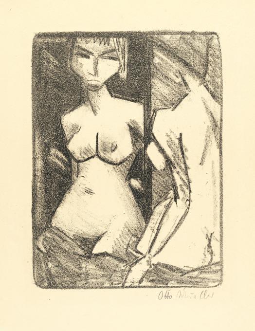 Mädchenakt vor dem Spiegel (Halbakt)