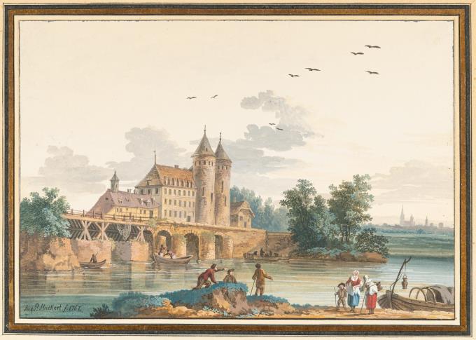 Ansicht der Seine-Brücke und des Schlosses von Vernon
