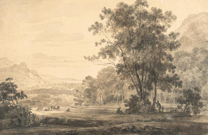 Italienische Landschaft mit Hirten