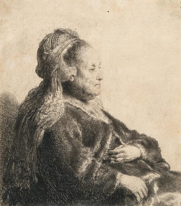 Rembrandts Mutter mit orientalischem Haarschmuck