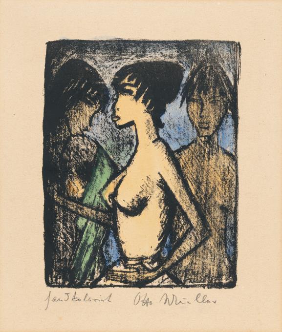 Girl in a semi-nude profile