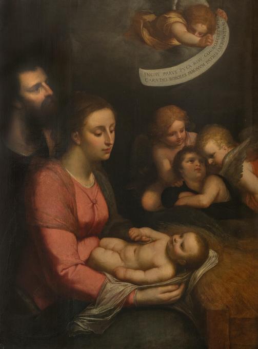 Die Heilige Familie mit vier Putti