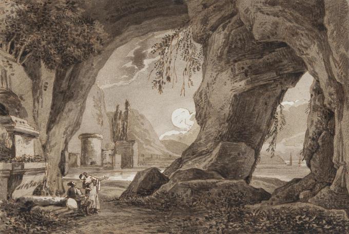 Felsgrotte bei Mondschein