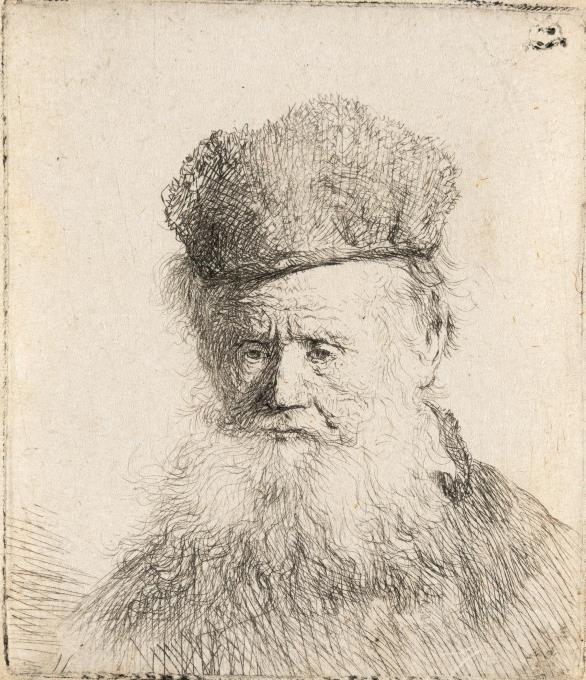 Bärtiger Greis mit Pelzmütze
