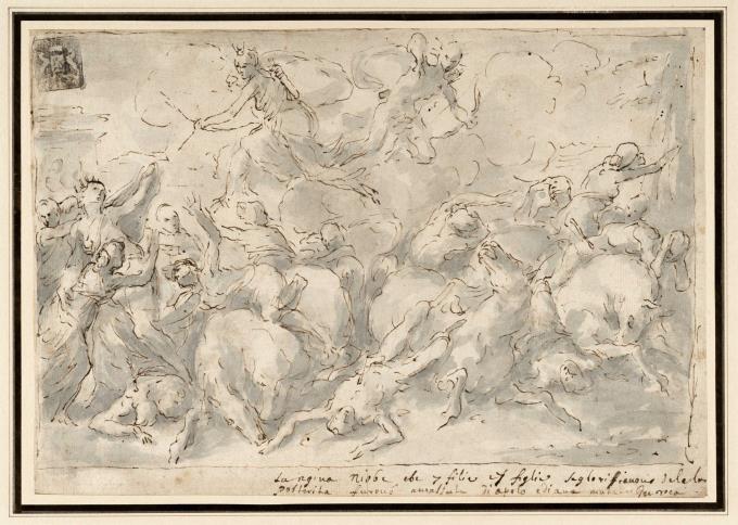 Die Kinder der Niobe werden von Apollo und Diana getötet
