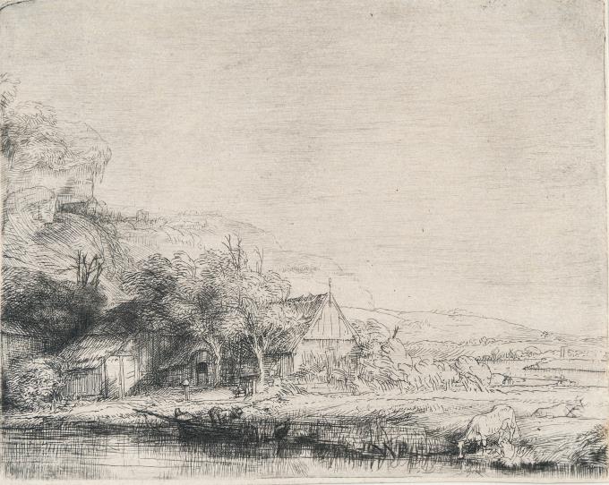 Die Landschaft mit der saufenden Kuh