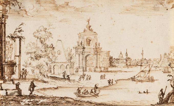 Architektur-Capriccio mit römischen Motiven