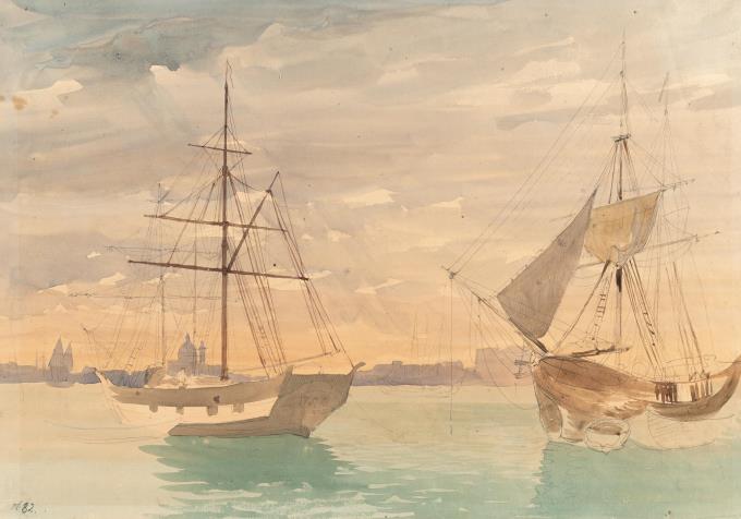 Segelschiffe vor Venedig, mit Blick auf Santa Maria della Salute