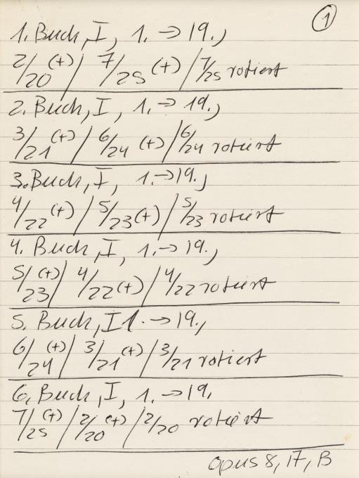 10 sheets: Untitled (1st–25th book, opus 8, A, B –> opus 11, A, B