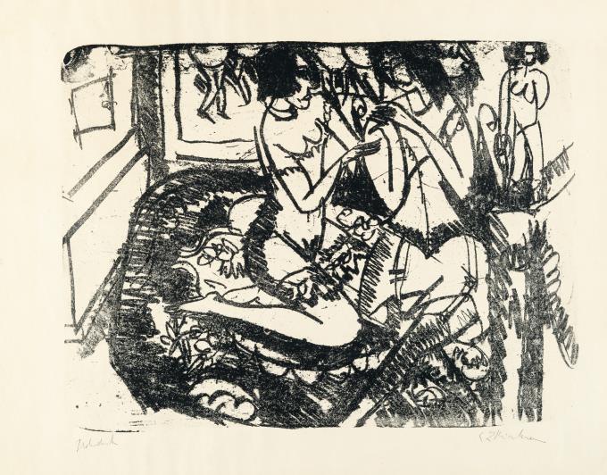Two girls in lingerie (girls in trousers)