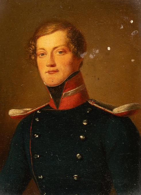 Brustbild eines jungen Mannes in Uniform