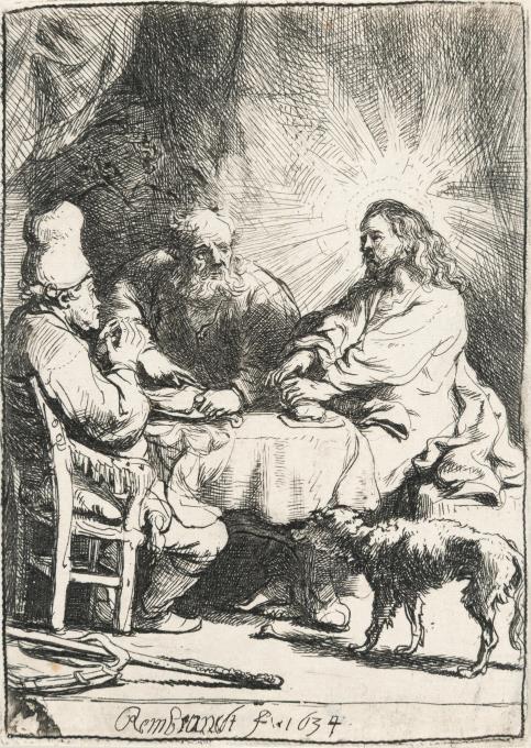 Christus in Emmaus (kleine Platte)