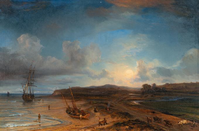 Küstenlandschaft im Mondschein