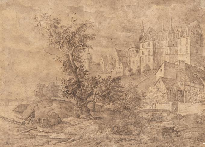 Blick auf Meissen, am rechten Elbufer die Albrechtsburg