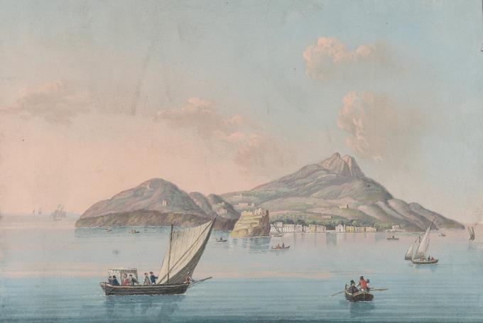 2 Bll.: Blick auf Neapel mit dem Castell dell'Ovo – „Ischia“
