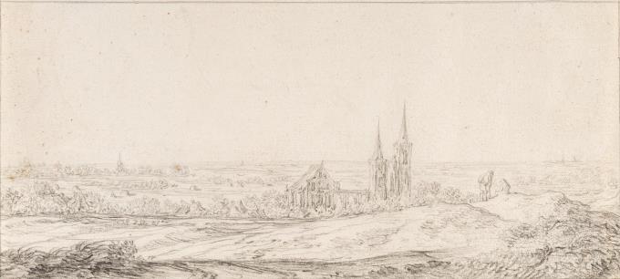 Ansicht von Egmond-Binnen mit der Abteikirche