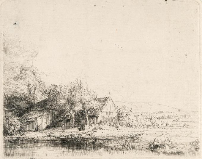 Die Landschaft mit der saufenden Kuh