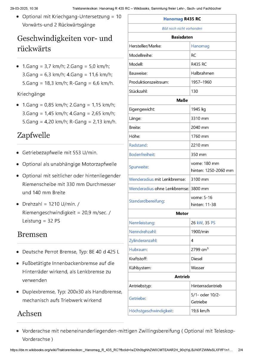 Hanomag 440 Row Crop