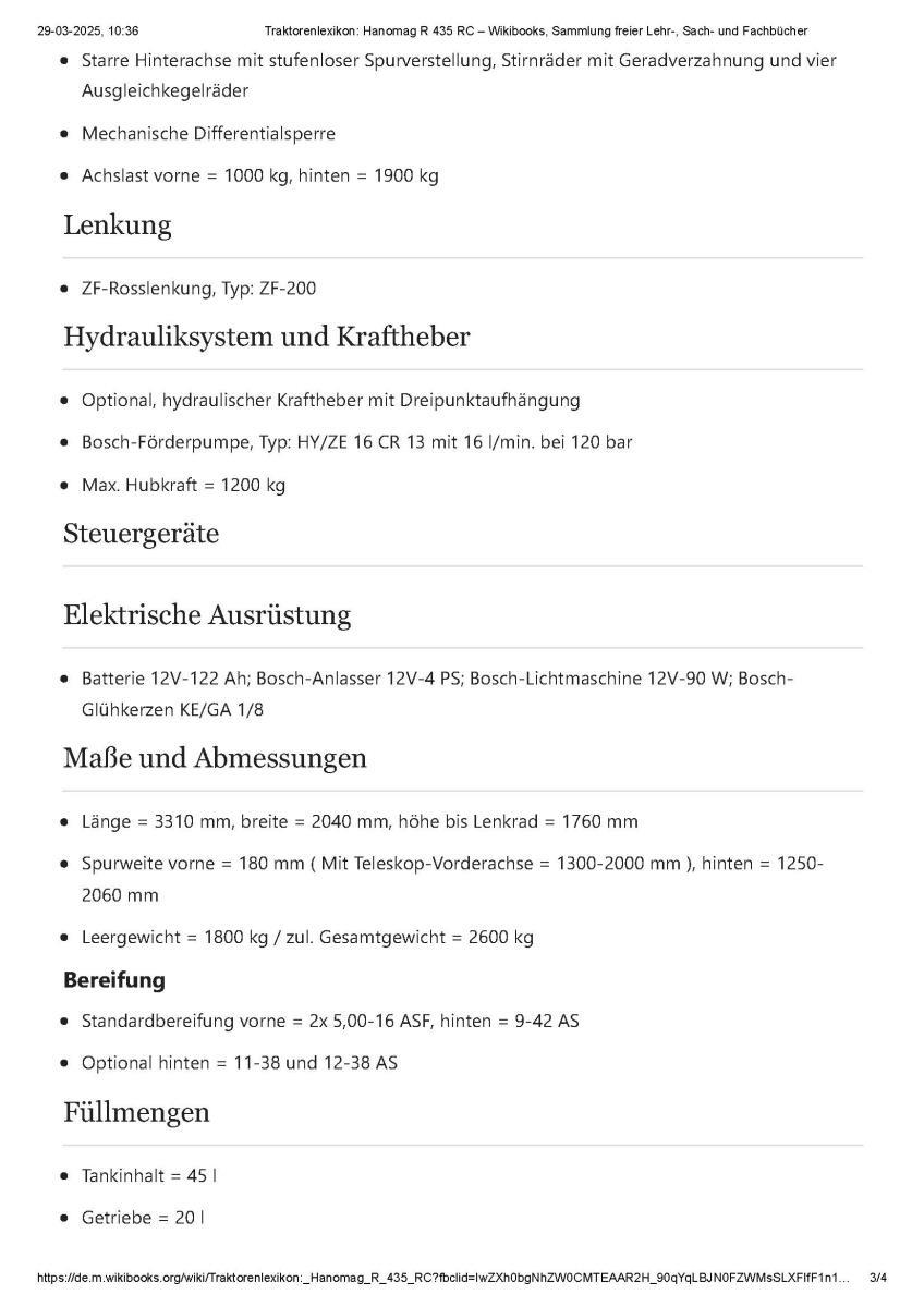 Hanomag 440 Row Crop