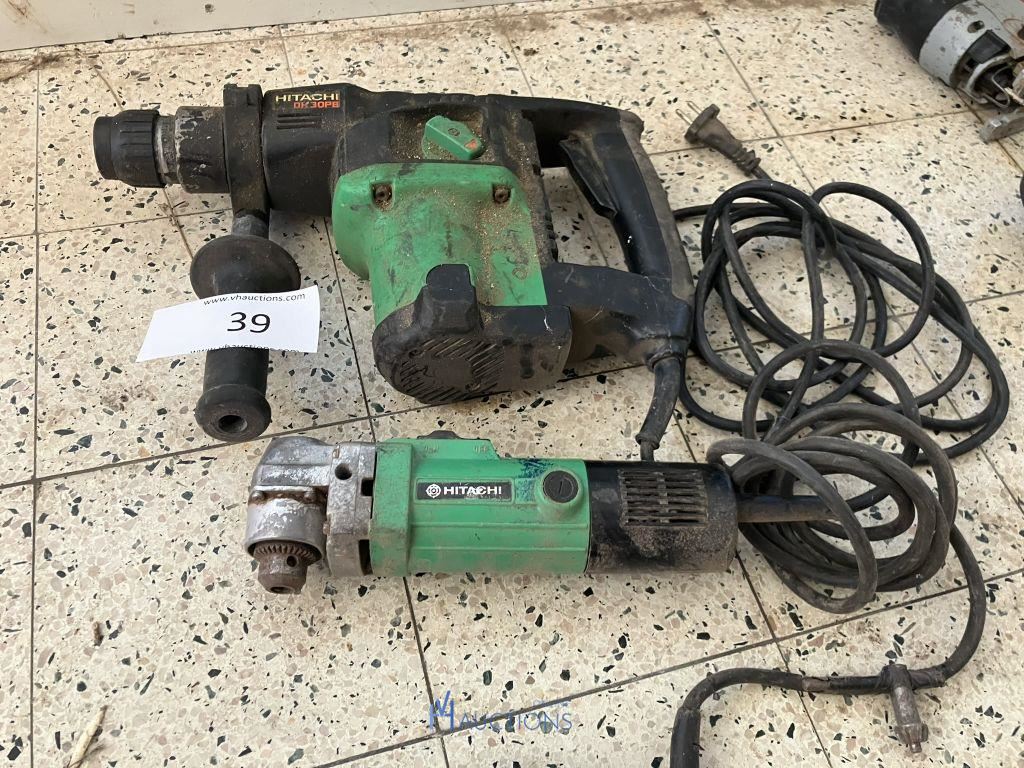 Klopboormachine en haakse slijper HITACHI – kavel bij VH Auctions, Belgium