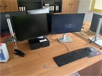 2 monitors SAMSUNG / DELL met toetsenbord – kavel bij VH Auctions