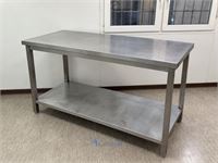 Inox werktafel met onderplank – 160 × 60 × 90 cm – kavel bij VH Auctions