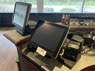 2 kassa-pc's met 6 ticketprinters – kavel bij VH Auctions