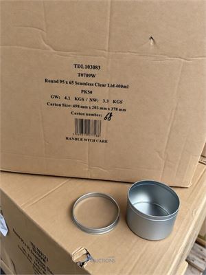 Ronde metalen potjes met vensterdeksel – 400 ml TINEWAREDIRECT – kavel bij VH Auctions