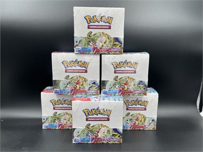6 TCG-boosterboxen Karmesin & Purpur POKÉMON - Duitstalig – kavel bij VH Auctions