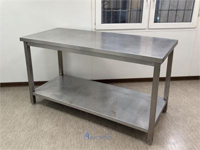 Inox werktafel met onderplank – 160 × 60 × 90 cm – kavel bij VH Auctions