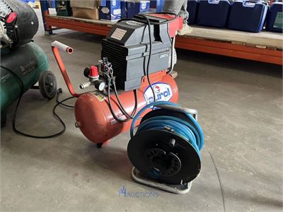 Luchtcompressor EUROL TR 255 met luchtdarmhaspel – kavel bij VH Auctions