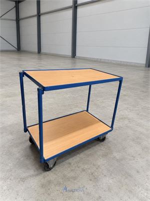 Transportwagen / serveerwagen met 2 legborden – blauw – kavel bij VH Auctions