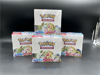 4 TCG-boosterboxen Karmesin & Purpur POKÉMON - Duitstalig – kavel bij VH Auctions