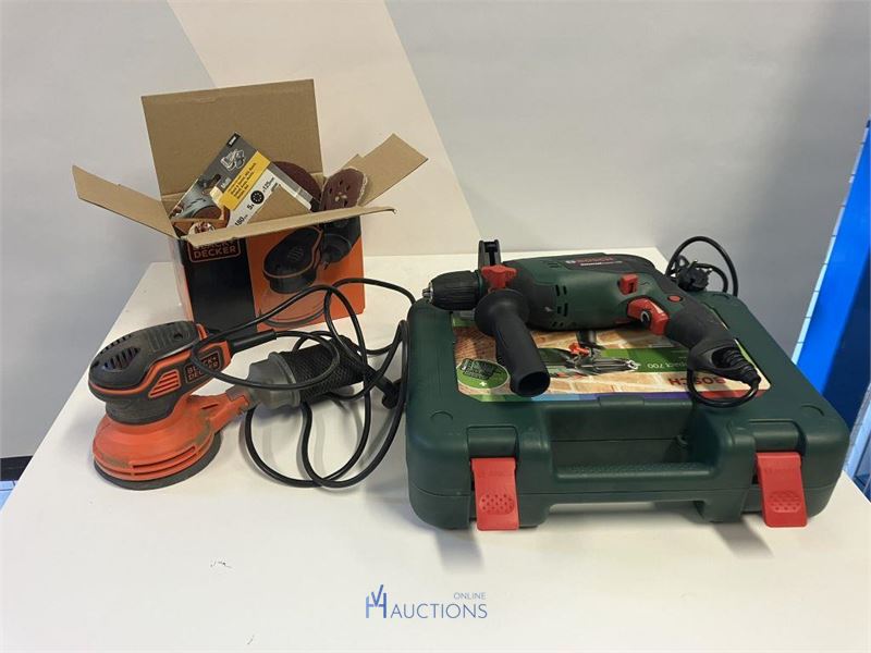 Klopboormachine BOSCH met schuurmachine BLACK+DECKER – kavel bij VH Auctions