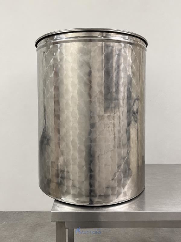 Inox vat 200 liter met deksel BROUWLAND – kavel bij VH Auctions