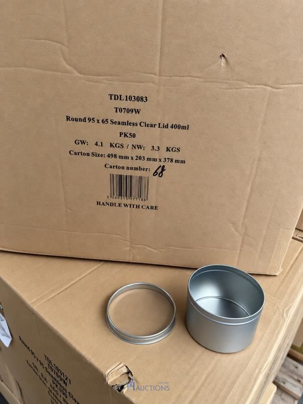 Ronde metalen potjes met vensterdeksel – 400 ml TINEWAREDIRECT – kavel bij VH Auctions