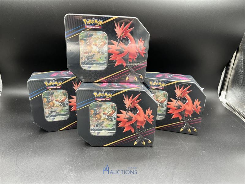 4 TCG-tins Crown Zenith Galarian Zapdos POKÉMON - Engelstalig – kavel bij VH Auctions