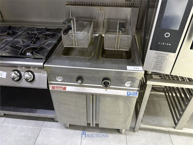 Dubbele RVS-friteuse KOMEL – kavel bij VH Auctions