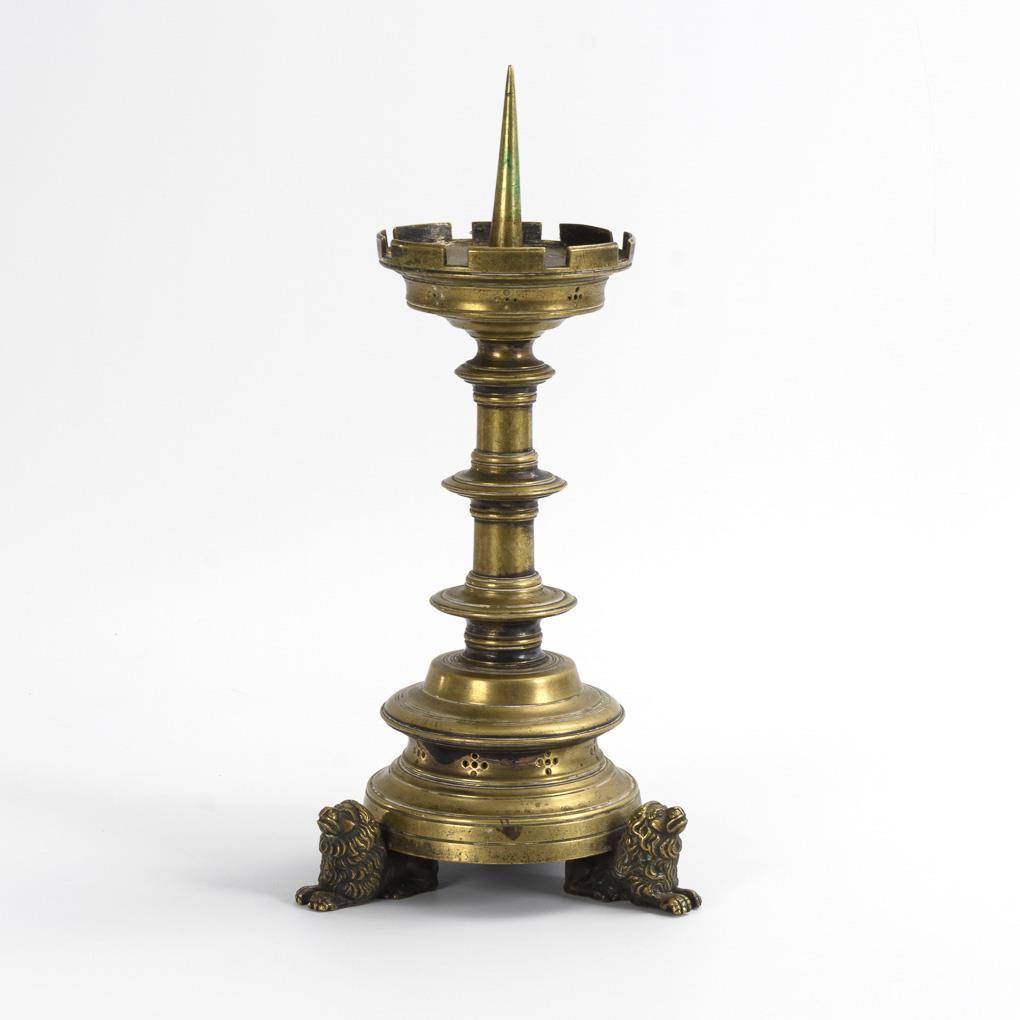 Antique Brass Pricket Candlesticks