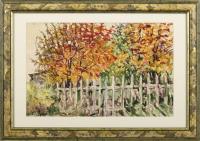 Boim, Salomon: Gartenzaun mit Herbstbäumen