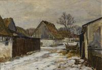 2253 Holm, Ludvig: Winterliche Dorfstraße