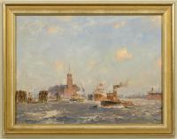 Wuttke, Carl: Kehrwiederspitze mit Zeitball in Hamburg